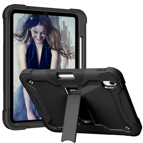 iPad 10th Gen 10.9 2022 Silicone + PC Shockproof Tablet Case - Black