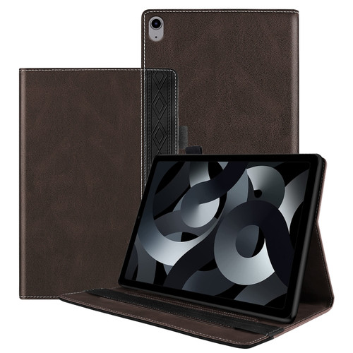 iPad 10th Gen 10.9 2022 Splicing Series Tablet PC Leather Case - Coffee