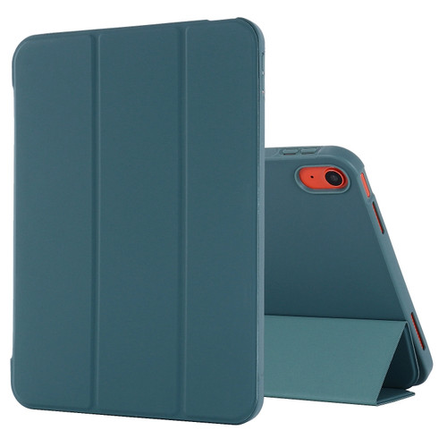 iPad 10th Gen 10.9 2022 Tri-fold Holder Tablet Leather Case - Dark Green
