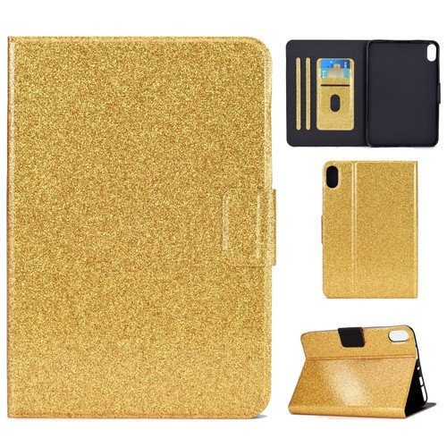 iPad 10th Gen 10.9 2022 Varnish Glitter Powder Smart Leather Tablet Case - Yellow