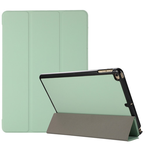 3-folding Skin Texture Horizontal Flip TPU + PU Leather Case with Holder iPad 9.7 - 2018 / 9.7 - 2017 / air / air2 - Mint Green