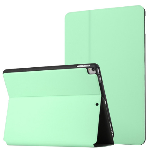 iPad Air 2019 / Pro 10.5 2019 / 10.2 2019&2020 Dual-Folding Horizontal Flip Tablet Leather Case with Holder & Sleep / Wake-up Function - Mint Green