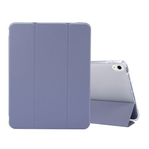 iPad Air 2022 / 2020 10.9 3-folding Electric Pressed Skin Texture Smart Leather Tablet Case - Baby Blue
