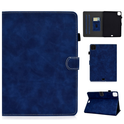 iPad Air 2022 / 2020 10.9 Cowhide Texture Horizontal Flip Leather Case with Holder & Card Slots & Sleep / Wake-up Function - Blue