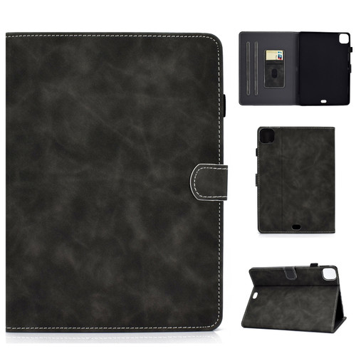 iPad Air 2022 / 2020 10.9 Cowhide Texture Horizontal Flip Leather Case with Holder & Card Slots & Sleep / Wake-up Function - Grey