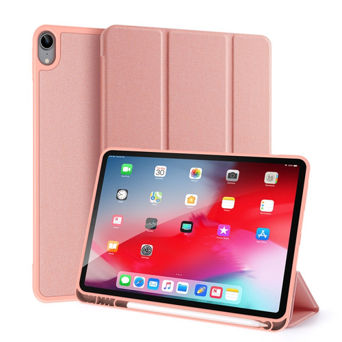 iPad Air 2022 / 2020 10.9 DUX DUCIS Domo Series Horizontal Flip Magnetic TPU + PU Leather Case with Three-folding Holder & Pen Slot - Pink