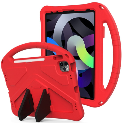 iPad Air 2022 / 2020 10.9 EVA Flat Anti Falling Protective Case Shell with Holder - Red