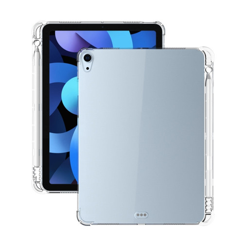 iPad Air 2022 / 2020 10.9 Transparent All-inclusive TPU Silicone Anti-drop Protective Case with Pen Slot