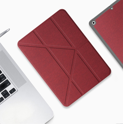 Mutural Multi-fold Smart Leather Tablet Case iPad Air 2022 / 2020 10.9 - Red