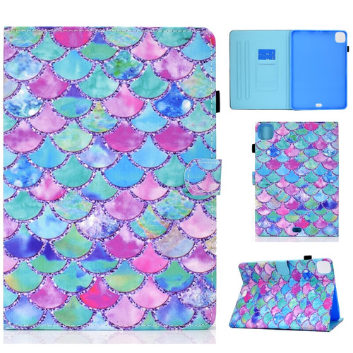 Painted Pattern TPU Horizontal Flip Leather Protective Case iPad Air - 2020 - Color Fish Scales