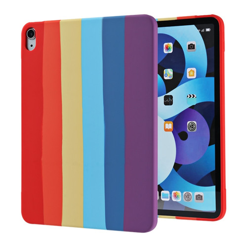 Rainbow Liquid Silicone + PC Shockproof Protective Case iPad Air 2022 / 2020 10.9 inch