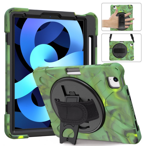 Shockproof Colorful Silicone + PC Protective Case with Holder & Shoulder Strap & Hand Strap iPad Pro 11 2021 / 2020 / 2018 / 2022 / Air 4 2020 - Camouflage