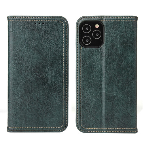 iPhone 12 mini Fierre Shann Retro Tree Bark Texture PU Magnetic Horizontal Flip Leather Case with Holder & Card Slots & Wallet - Green