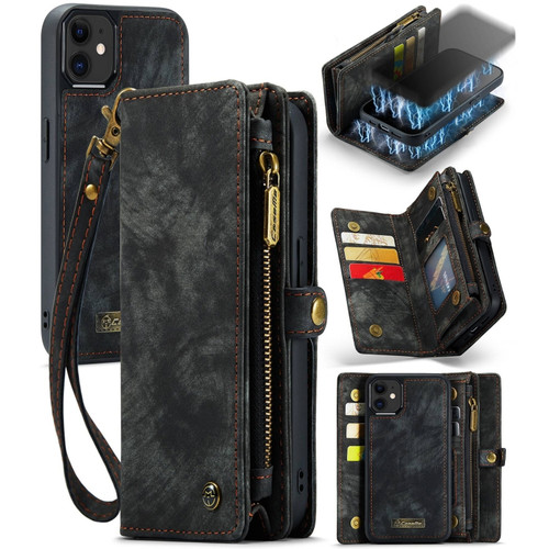 iPhone 12 mini CaseMe-008 Detachable Multifunctional Wallet Leather Phone Case  - Black