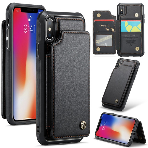 iPhone XS / X CaseMe C22 Card Slots Holder RFID Anti-theft Phone Case - Black