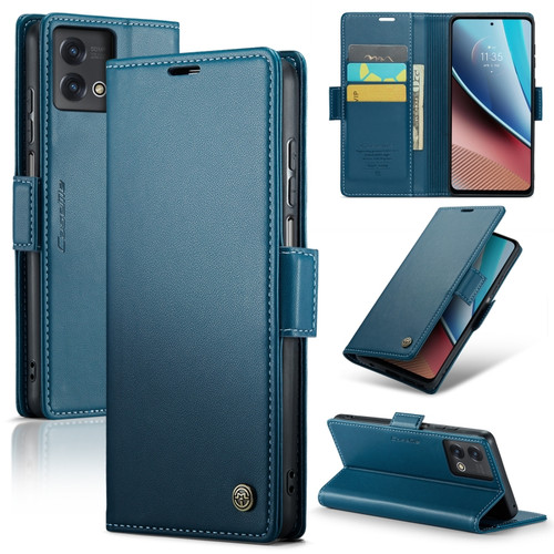 Motorola Moto G Stylus 5G 2023 CaseMe 023 Butterfly Buckle Litchi Texture RFID Anti-theft Leather Phone Case - Blue
