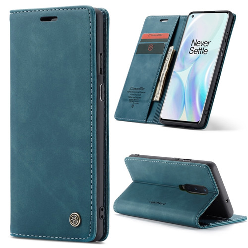 OnePlus 8 CaseMe Multifunctional Horizontal Flip Leather Case, with Card Slot & Holder & Wallet - Blue