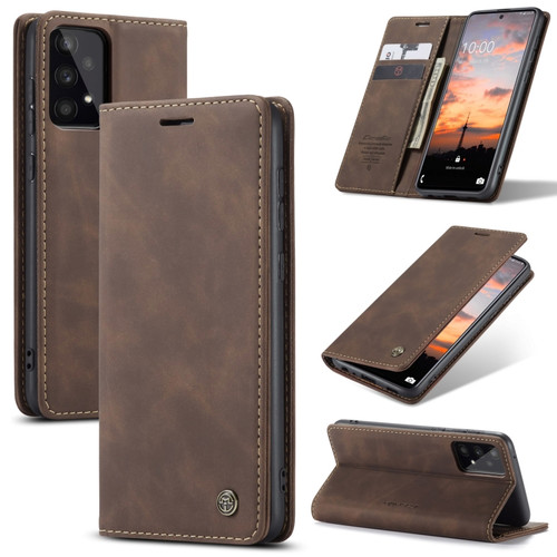 Samsung Galaxy A33 5G CaseMe 013 Multifunctional Horizontal Flip Leather Phone Case - Coffee