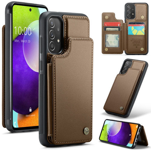 Samsung Galaxy A52 4G/5G/A52s 5G CaseMe C22 Card Slots Holder RFID Anti-theft Phone Case - Brown
