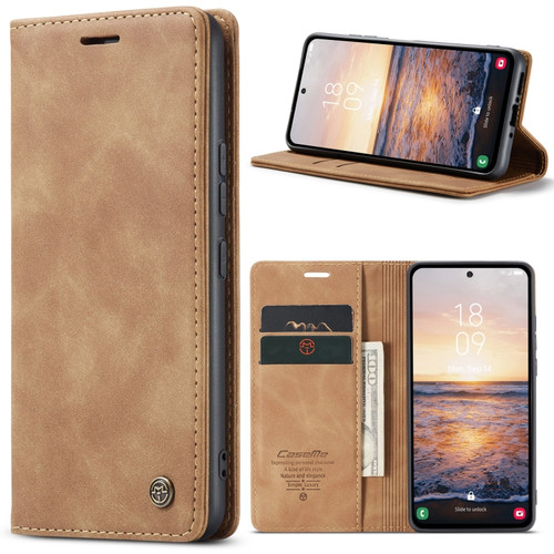 Samsung Galaxy A54 CaseMe 013 Multifunctional Horizontal Flip Leather Phone Case - Brown