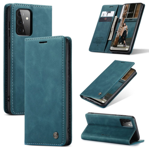 Samsung Galaxy A72 5G / 4G CaseMe 013 Multifunctional Horizontal Flip Leather Case with Holder & Card Slot & Wallet - Blue