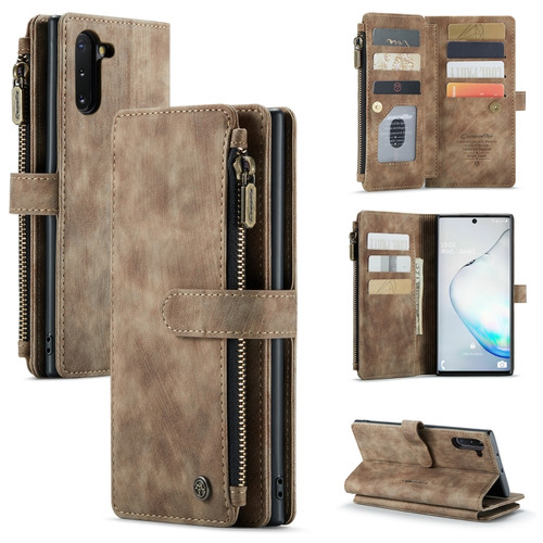 Samsung Galaxy Note10 CaseMe-C30 Multifunctional Horizontal Flip PU + TPU Phone Case - Brown