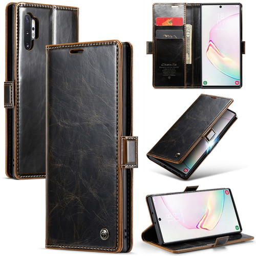 Samsung Galaxy Note10+ CaseMe 003 Crazy Horse Texture Leather Phone Case - Coffee