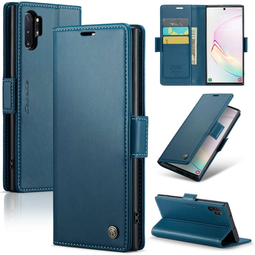 Samsung Galaxy Note10+ CaseMe 023 Butterfly Buckle Litchi Texture RFID Anti-theft Leather Phone Case - Blue