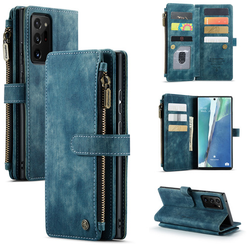 Samsung Galaxy Note20 Ultra CaseMe-C30 PU + TPU Multifunctional Horizontal Flip Leather Case with Holder & Card Slot & Wallet & Zipper Pocket - Blue