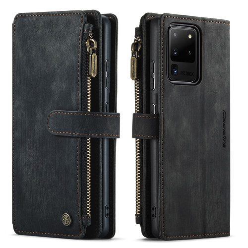 Samsung Galaxy S20 Ultra 5G CaseMe-C30 PU + TPU Multifunctional Horizontal Flip Leather Case with Holder & Card Slot & Wallet & Zipper Pocket - Black