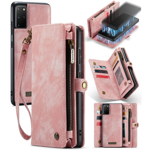 Samsung Galaxy S20 Ultra CaseMe Detachable Multifunctional Horizontal Flip Leather Case, with Card Slot & Holder & Zipper Wallet & Photo Frame  - Pink