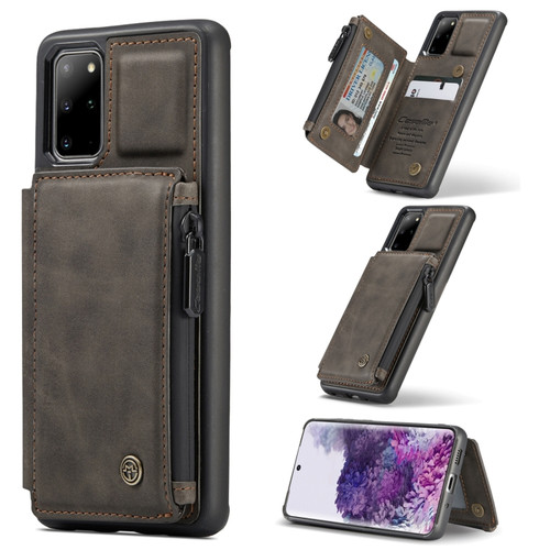 Samsung Galaxy S20+ CaseMe C20 Multifunctional PC + TPU Protective Case with Holder & Card Slot & Wallet - Dark Coffee