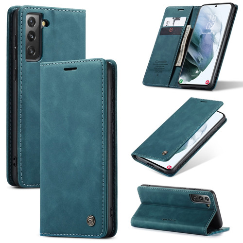 Samsung Galaxy S21 5G CaseMe 013 Multifunctional Horizontal Flip Leather Case with Holder & Card Slot & Wallet - Blue