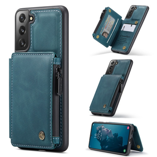 Samsung Galaxy S21 FE 5G CaseMe C20 Multifunctional Leather Phone Case with Holder & Card Slot & Wallet - Blue