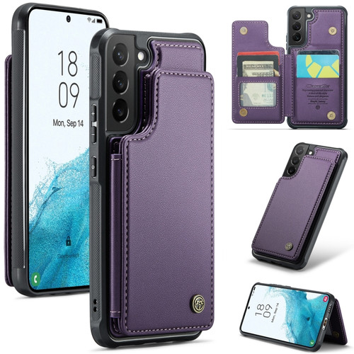 Samsung Galaxy S22 5G CaseMe C22 Card Slots Holder RFID Anti-theft Phone Case - Purple