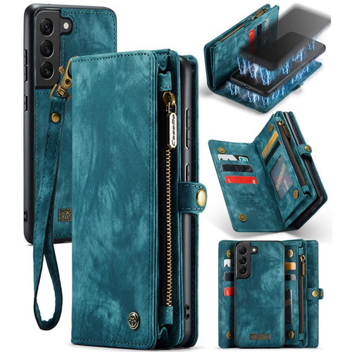 Samsung Galaxy S22 5G CaseMe-008 Detachable Multifunctional Horizontal Flip Leather Case - Green