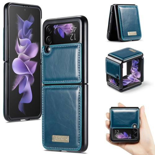 Samsung Galaxy Z Flip3 5G CaseMe 003 Crazy Horse Texture Horizontal Flip Leather Phone Case - Green