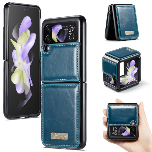 Samsung Galaxy Z Flip4 CaseMe 003 Crazy Horse Texture Leather Phone Case - Blue