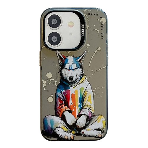 iPhone 12 Animal Pattern Oil Painting Series PC + TPU Phone Case - Hoodie Dog