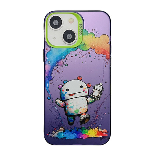 iPhone 13 Cute Animal Pattern Series PC + TPU Phone Case - Robots