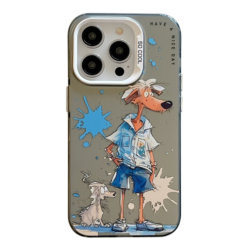 iPhone 13 Pro Animal Pattern Oil Painting Series PC + TPU Phone Case - Wolf