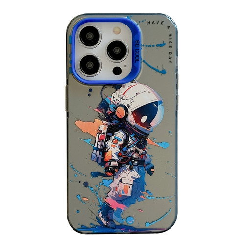 iPhone 14 Pro Animal Pattern Oil Painting Series PC + TPU Phone Case - Tattered Astronaut