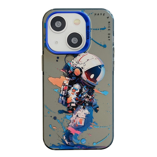 iPhone 15 Animal Pattern Oil Painting Series PC + TPU Phone Case - Tattered Astronaut