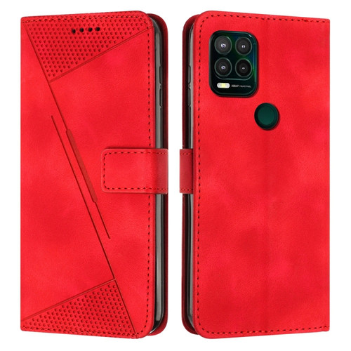 Moto G Stylus 5G 2021 Dream Triangle Leather Phone Case with Lanyard - Red