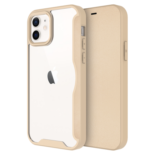 AMPD - TPU / Acrylic Flip Wallet Case for Apple iPhone 12 - Tan