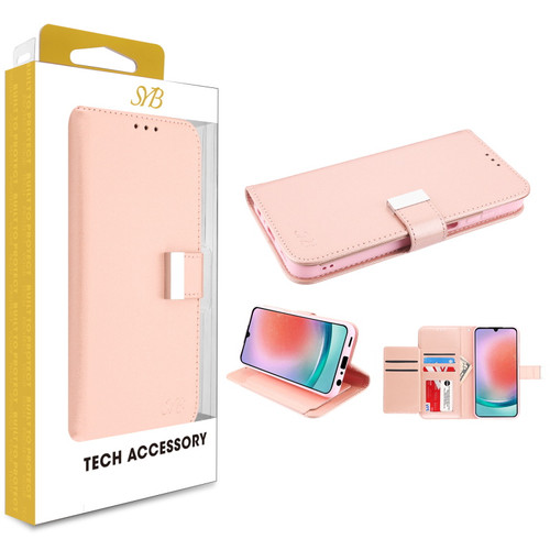 SYB Wallet Folio Case for Samsung Galaxy A15 5G - Rose Gold