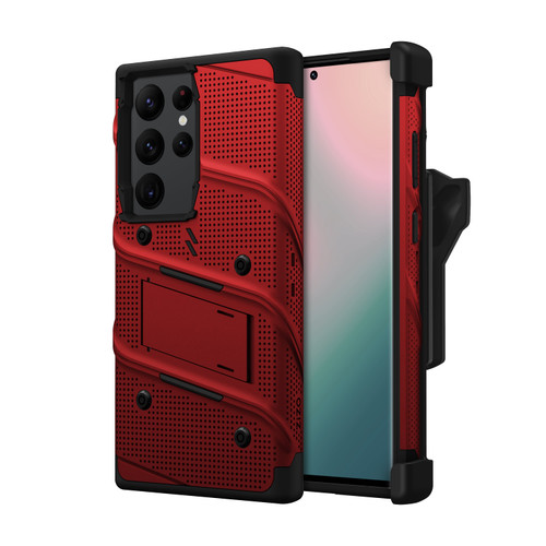 ZIZO BOLT Bundle Galaxy S24 Ultra Case with TempeRed Glass - Red