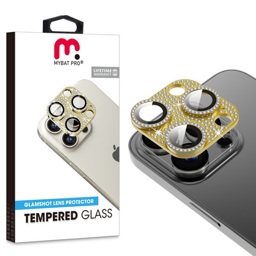 MyBat Pro Tempered Glass GlamShot Lens Protector for Apple iPhone 14 Pro Max / 14 Pro - Gold