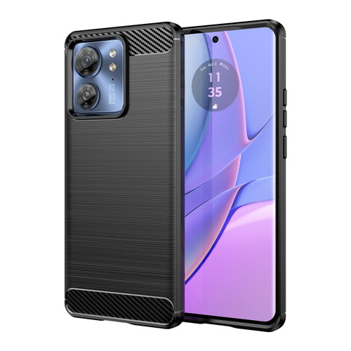 Motorola Edge 2023 Global Brushed Texture Carbon Fiber TPU Phone Case - Black