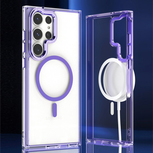 Samsung Galaxy S24 Ulltra 5G MagSafe Clear Acrylic Hybrid TPU Phone Case - Pink